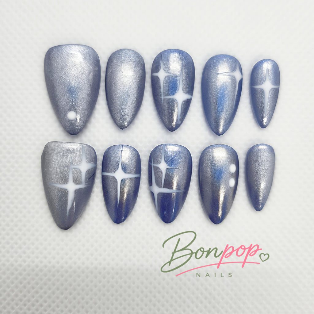 BONPOP Silver Starlight Nails