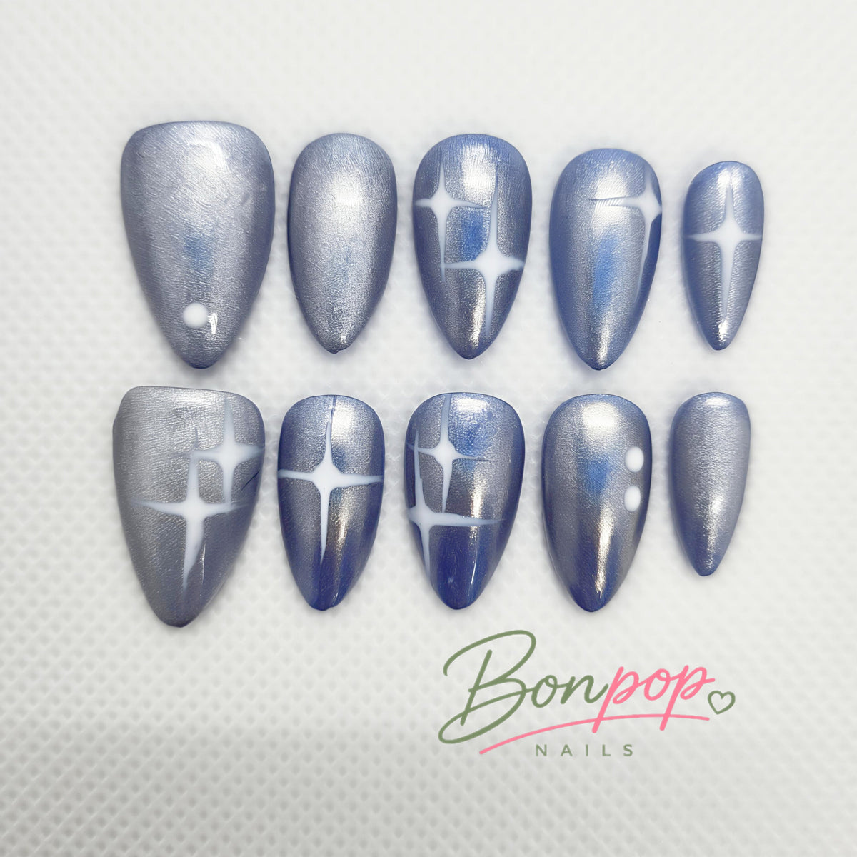 BONPOP Silver Starlight Nails