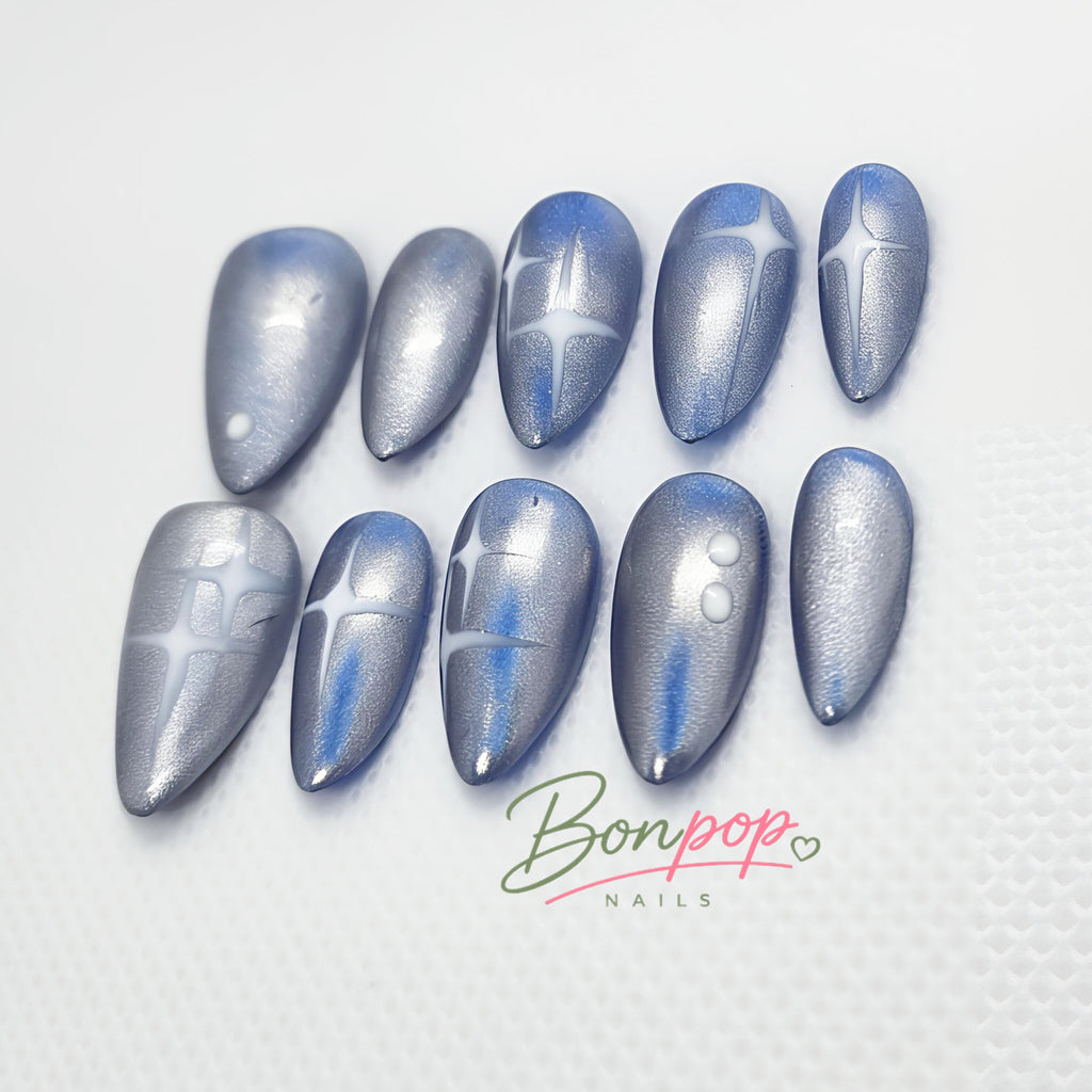 BONPOP Silver Starlight Nails