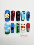 Stray Kids Inspired Press-On Nails | "FARMING" Handmade Custom K-pop Concert Nails
