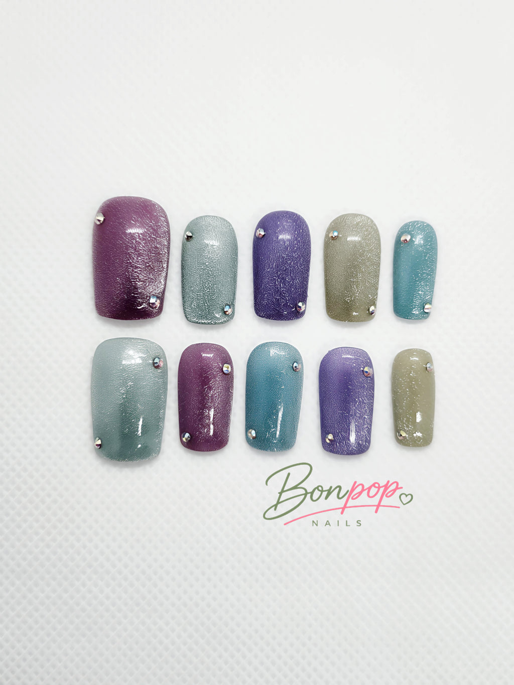 BONPOP's "Jelly Galaxy" | Handcrafted Press-On Nail Set | Durable and Reusable