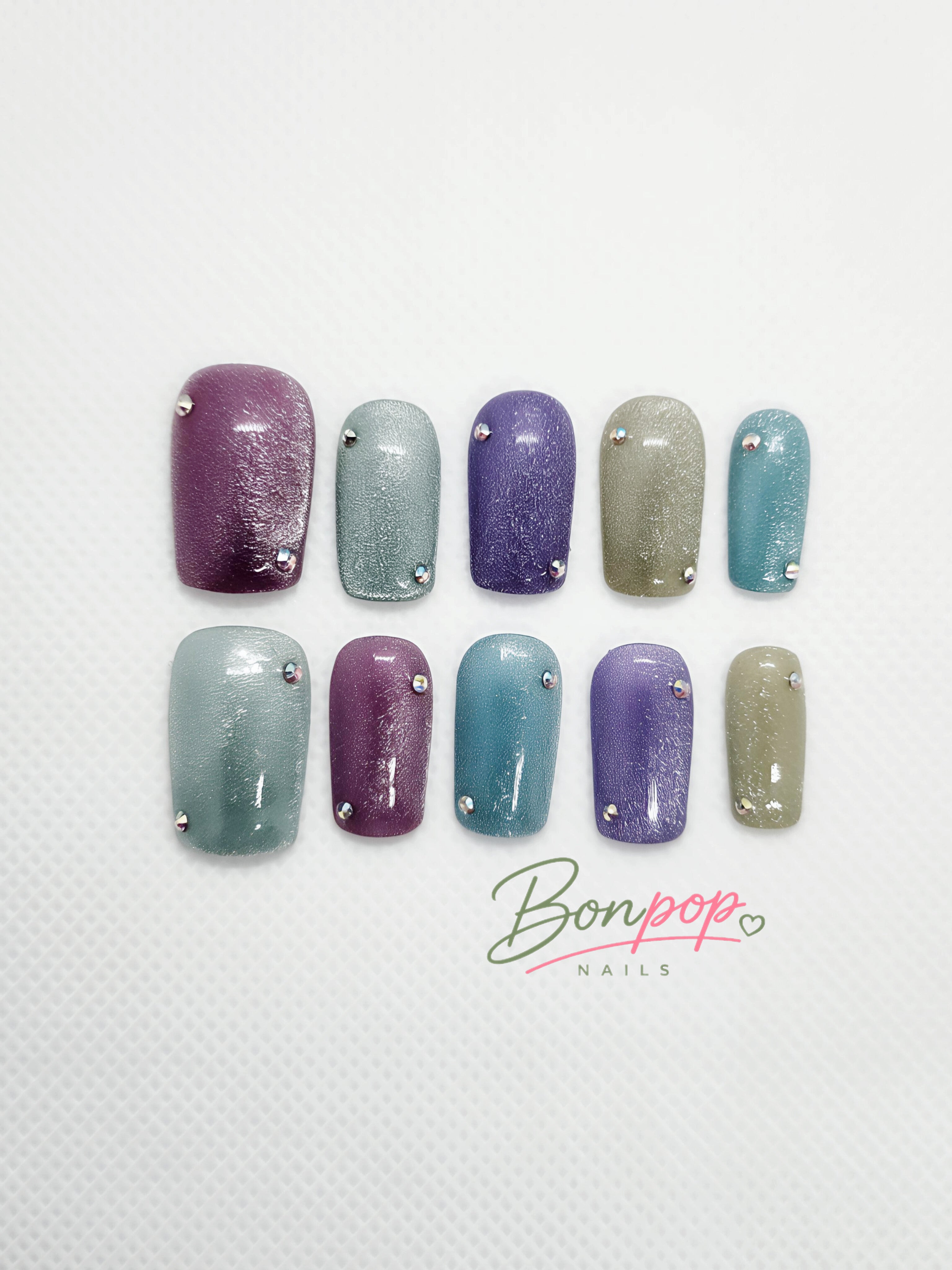 BONPOP's "Jelly Galaxy" | Handcrafted Press-On Nail Set | Durable and Reusable