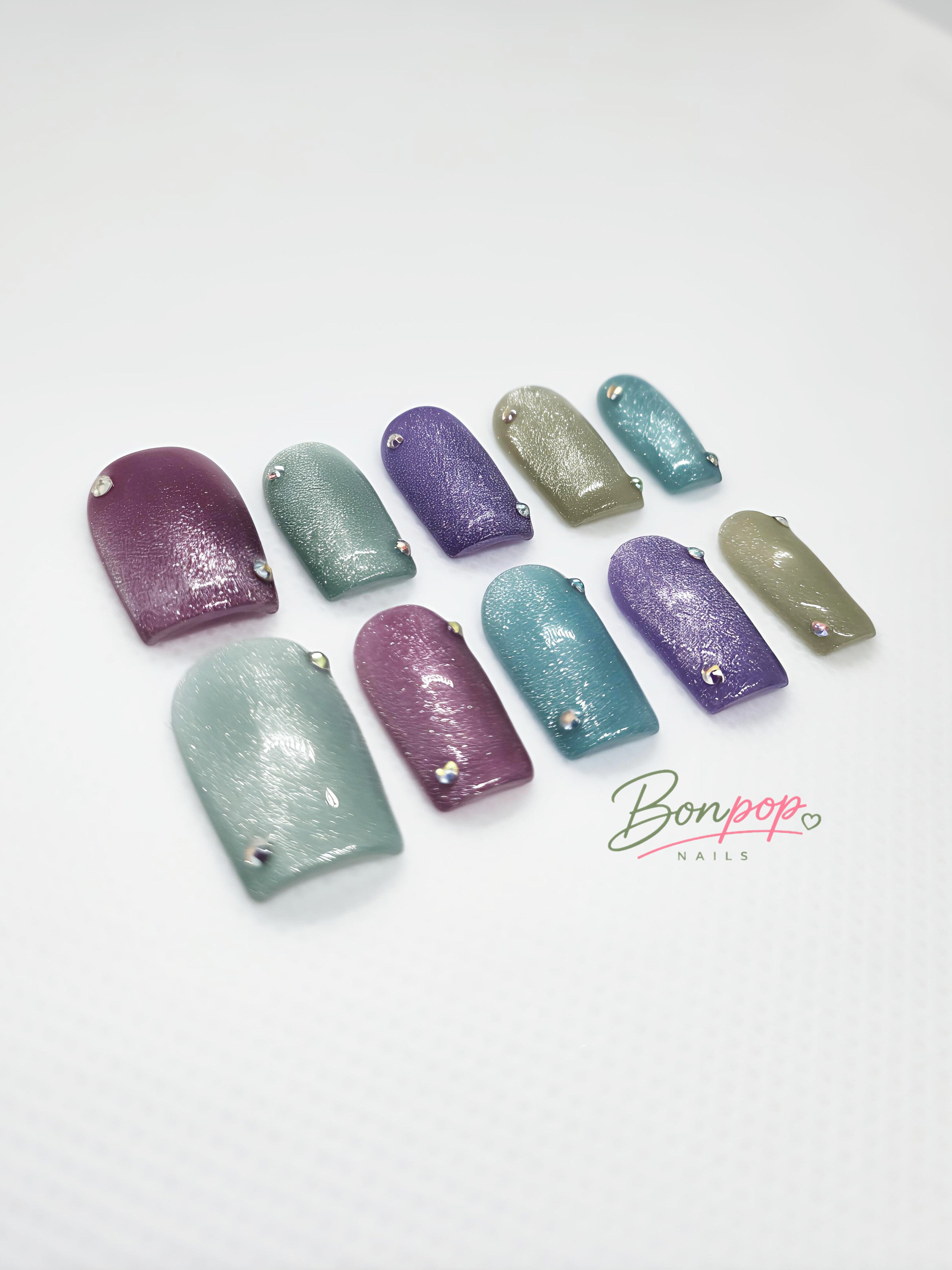 BONPOP's "Jelly Galaxy" | Handcrafted Press-On Nail Set | Durable and Reusable