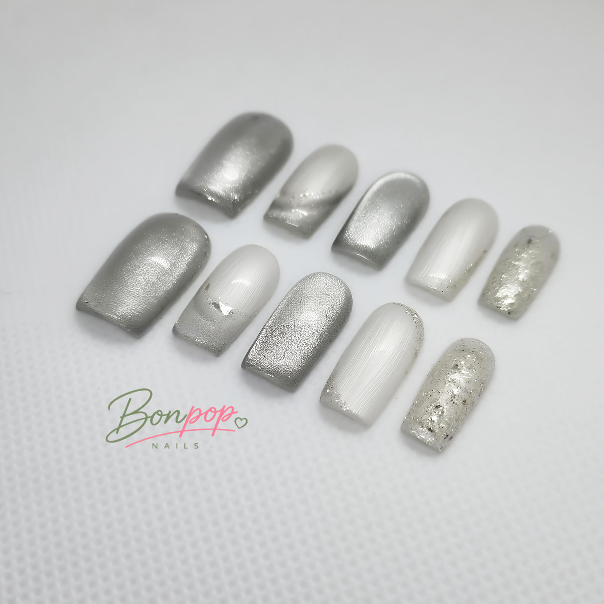 BONPOP Cat Eye with Glitter Press-On Nails