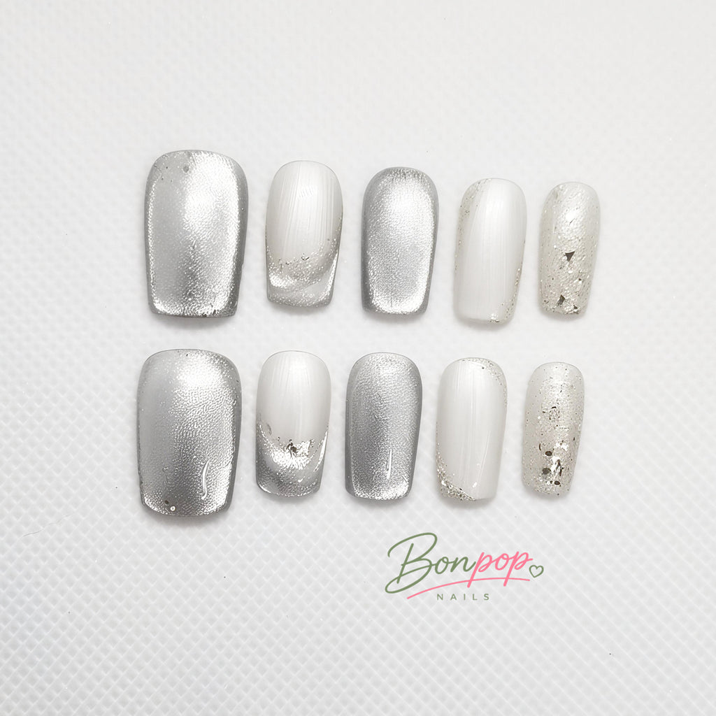 BONPOP Cat Eye with Glitter Press-On Nails