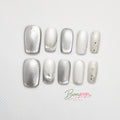 BONPOP Cat Eye with Glitter Press-On Nails