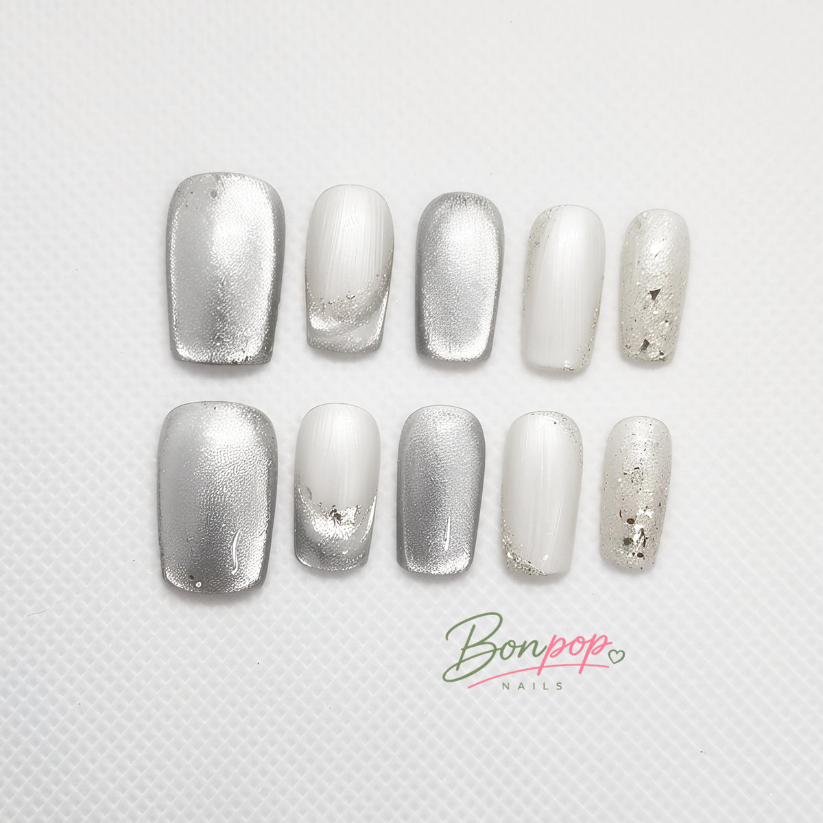 BONPOP Cat Eye with Glitter Press-On Nails