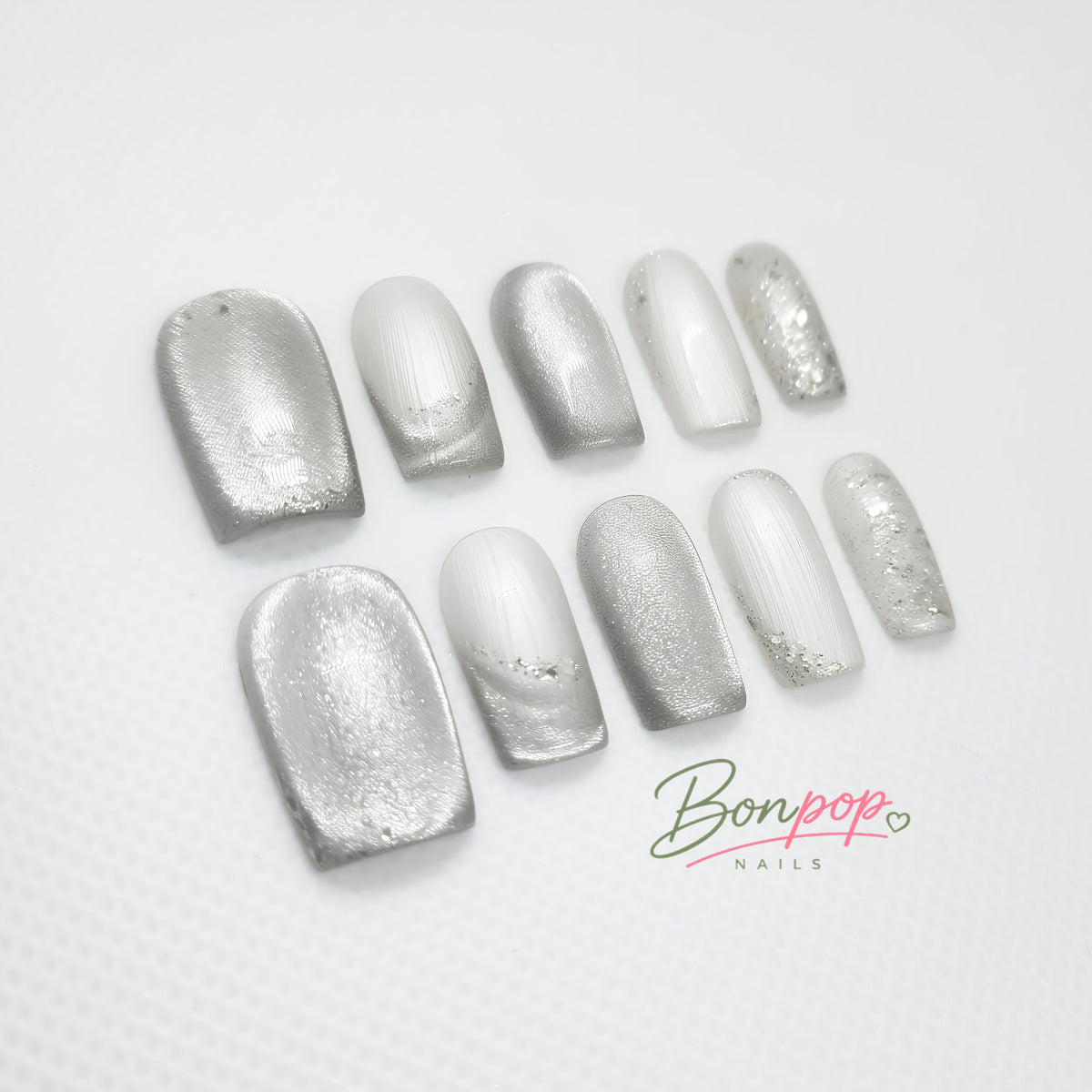BONPOP Cat Eye with Glitter Press-On Nails