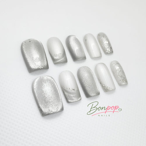 BONPOP Cat Eye with Glitter Press-On Nails